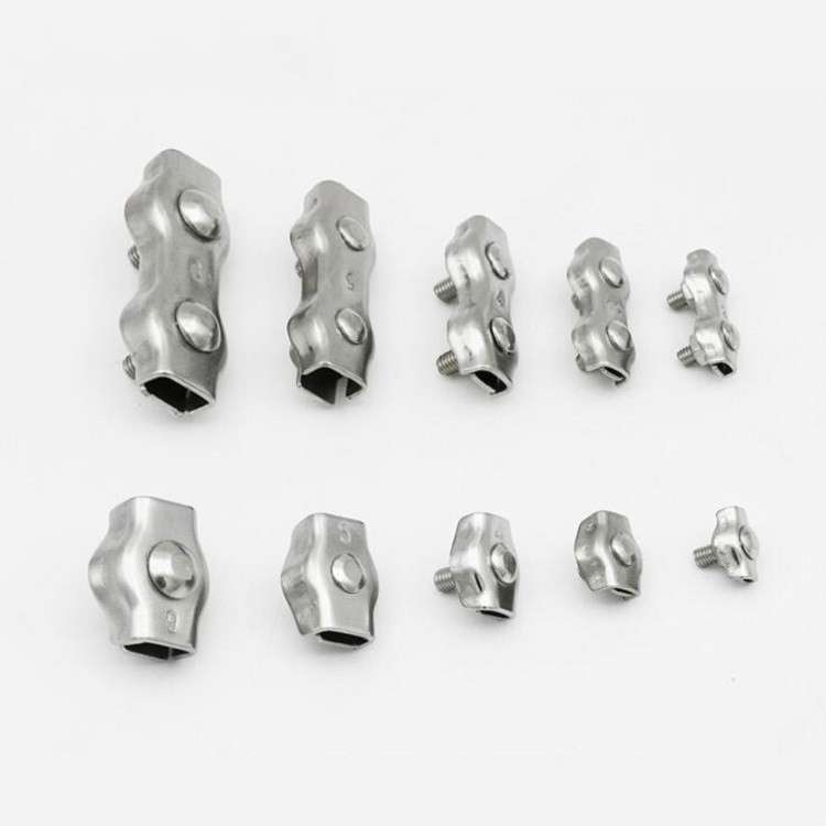 304 Stainless Steel Plate Single Clip Double Clamp Wire Rope Clamp, Specification:M6, Style:Double