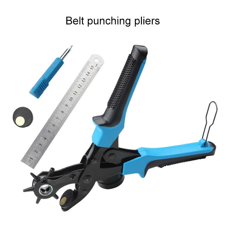 Multifunctional Belt Hole Puncher with 6 Holes Leather Hole Punch for Leather Belts Cards Paper Fabr