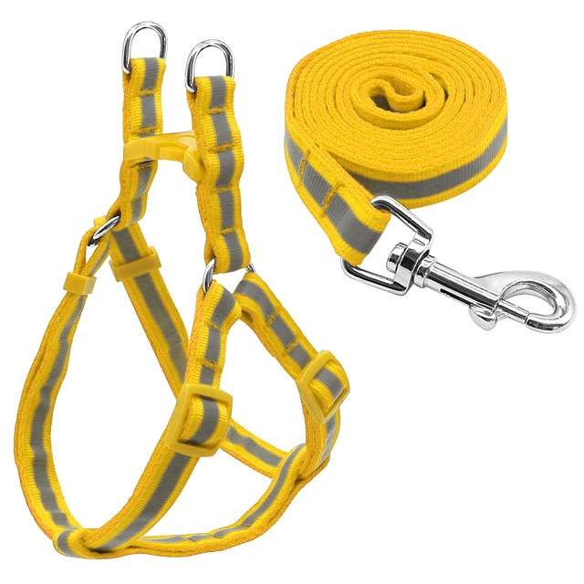 Small Medium Dogs Nylon Reflective Dog Leash Lead Set, Size:S(Black)