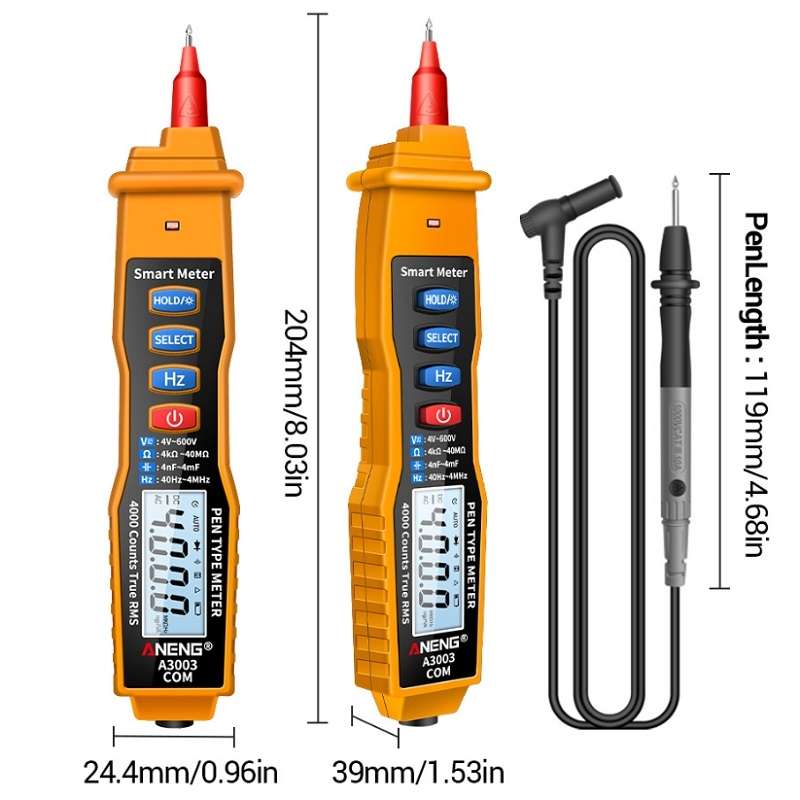 ANENG A3003 Multi-Function Pen-Type High-Precision Smart Multimeter(Orange)