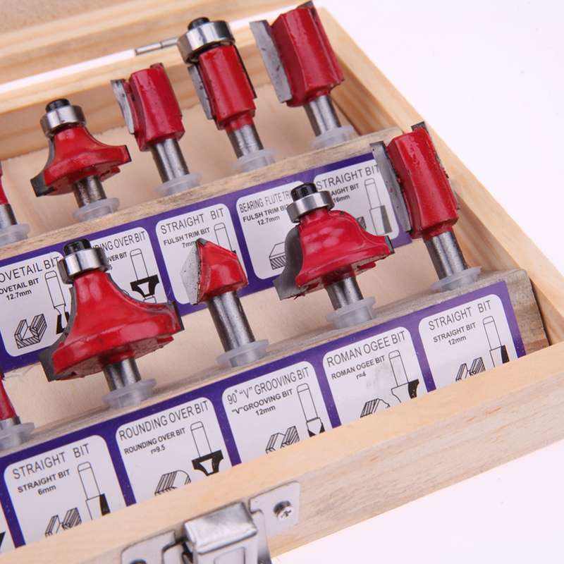 Shank Tungsten Carbide Router Bit Set Wood Cutter Tool Set Milling Wood Cutters Router Bit Set for W