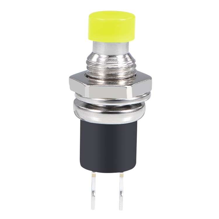 10 PCS 7mm Thread Multicolor 2 Pins Momentary Push Button Switch(White)