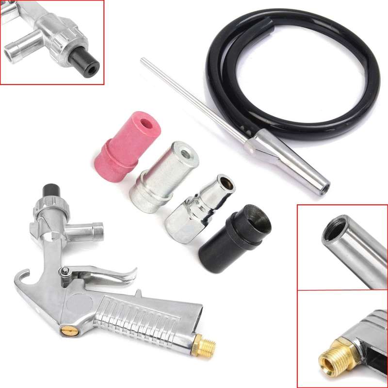 Handheld Sandblasting Tool Pneumatic Sandblasting Glass Derusting Tool, Style:Package A