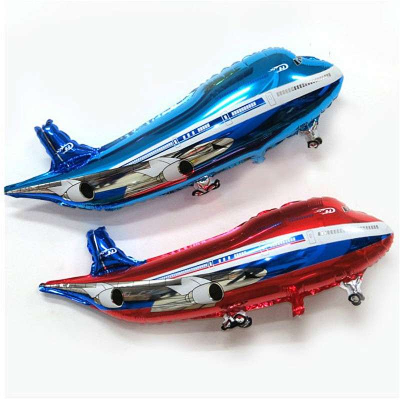 2 PCS Airplane Model Balloon Toy Cartoon Party Balloon Children Toy(Blue)