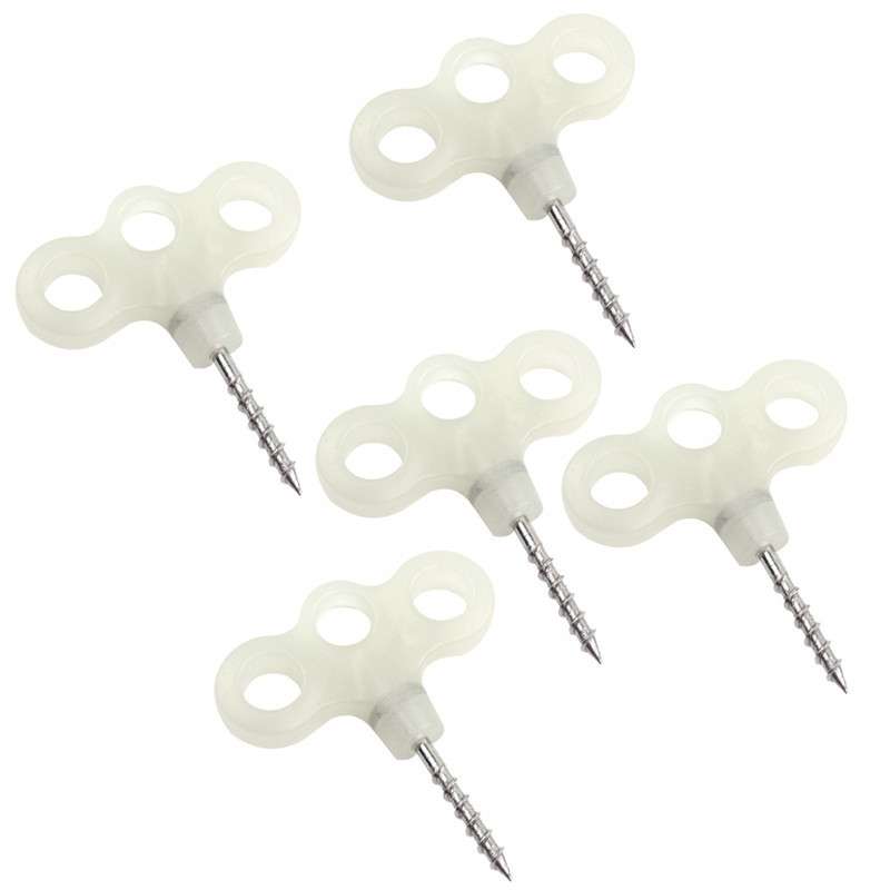 Outdoor 3-holed Luminous Threaded Tent Peg Camping Deck Stainless Steel Hook Safety Wind Noctilucent