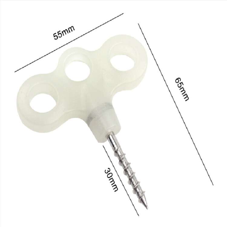 Outdoor 3-holed Luminous Threaded Tent Peg Camping Deck Stainless Steel Hook Safety Wind Noctilucent