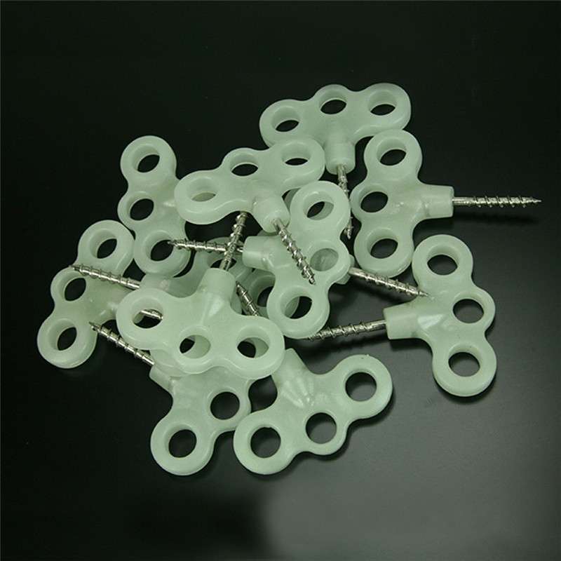 Outdoor 3-holed Luminous Threaded Tent Peg Camping Deck Stainless Steel Hook Safety Wind Noctilucent