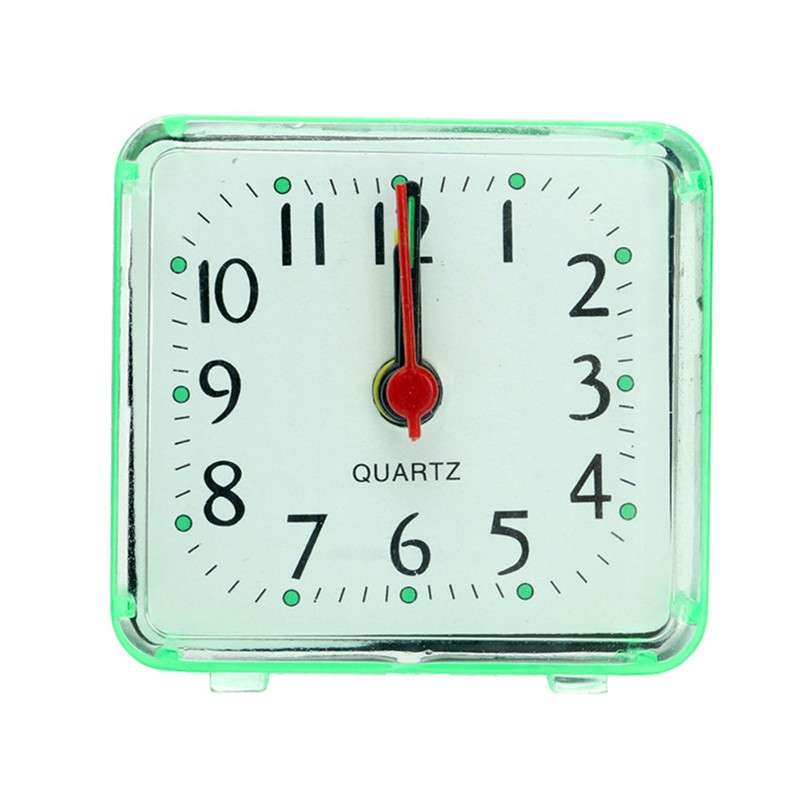 Square Alarm Clock Transparent Case Compact Digital Mini Bedroom Bedside Office Electronic Clock(Whi