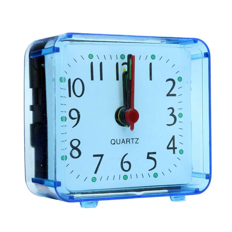 Square Alarm Clock Transparent Case Compact Digital Mini Bedroom Bedside Office Electronic Clock(Whi