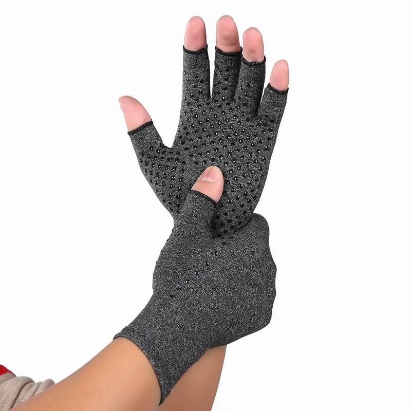 Hemp Gray Dispensing A Pair Sports Breathable Health Care Half Finger Gloves Rehabilitation Training