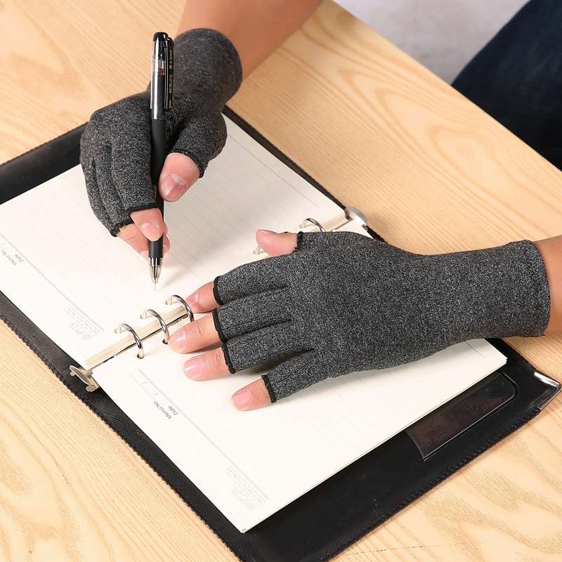 Hemp Gray Dispensing A Pair Sports Breathable Health Care Half Finger Gloves Rehabilitation Training