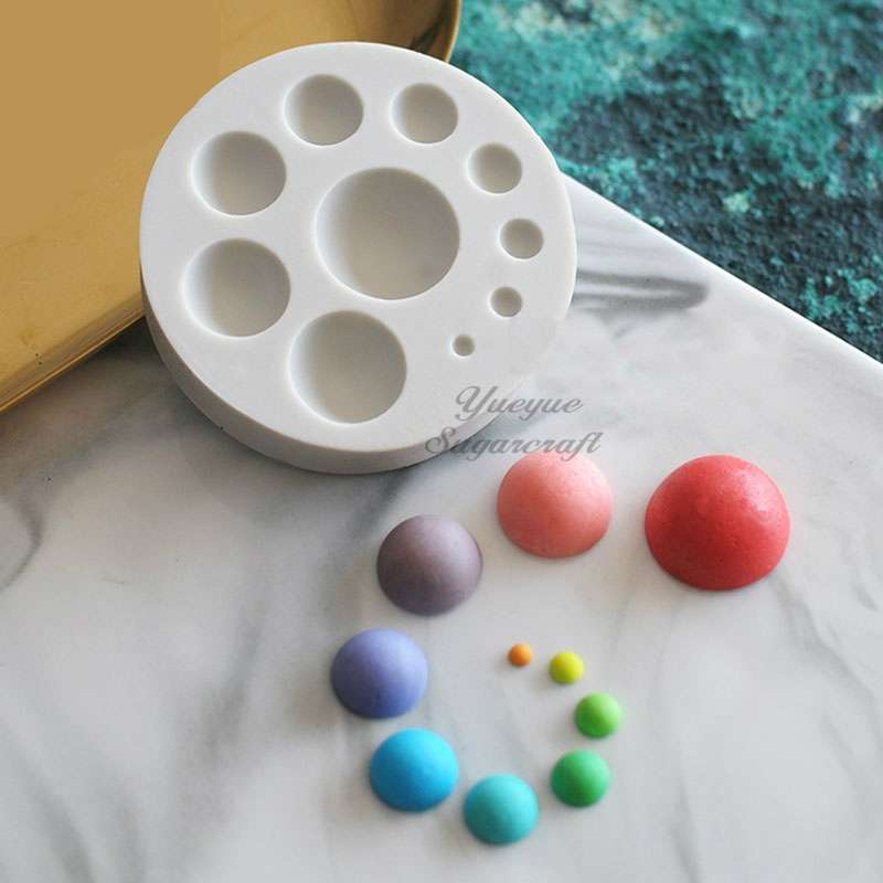 Round Silicone Fondant Cake Mold DIY Baking Decoration Chocolate Tool(Grey)