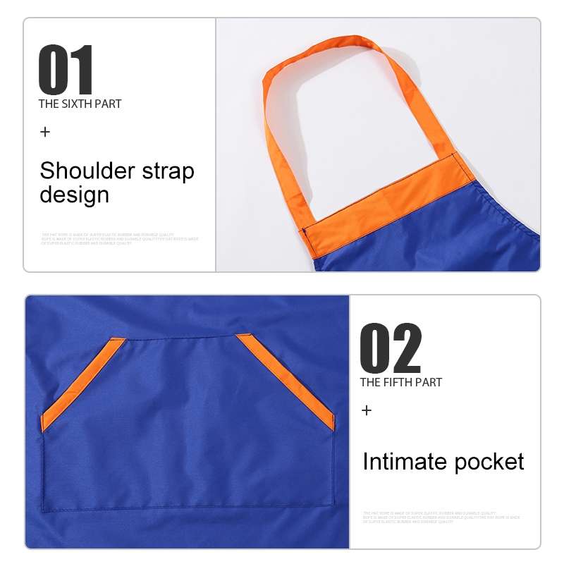 Solid Color Polyester Home Apron Antifouling Simple Adult Apron(Coffee)