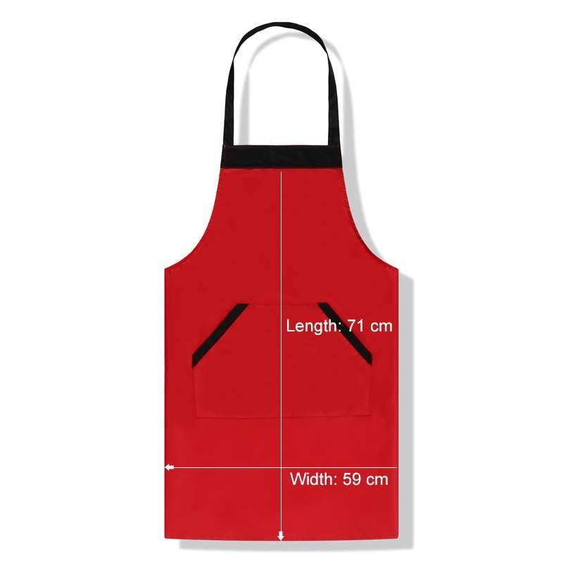 Solid Color Polyester Home Apron Antifouling Simple Adult Apron(Coffee)