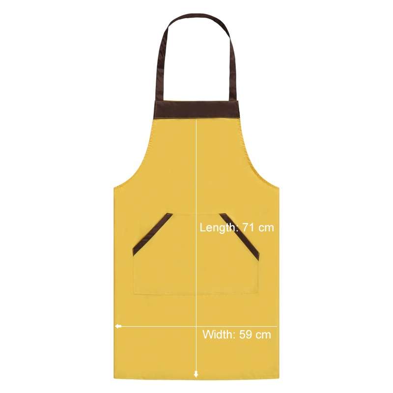 Solid Color Polyester Home Apron Antifouling Simple Adult Apron(Coffee)