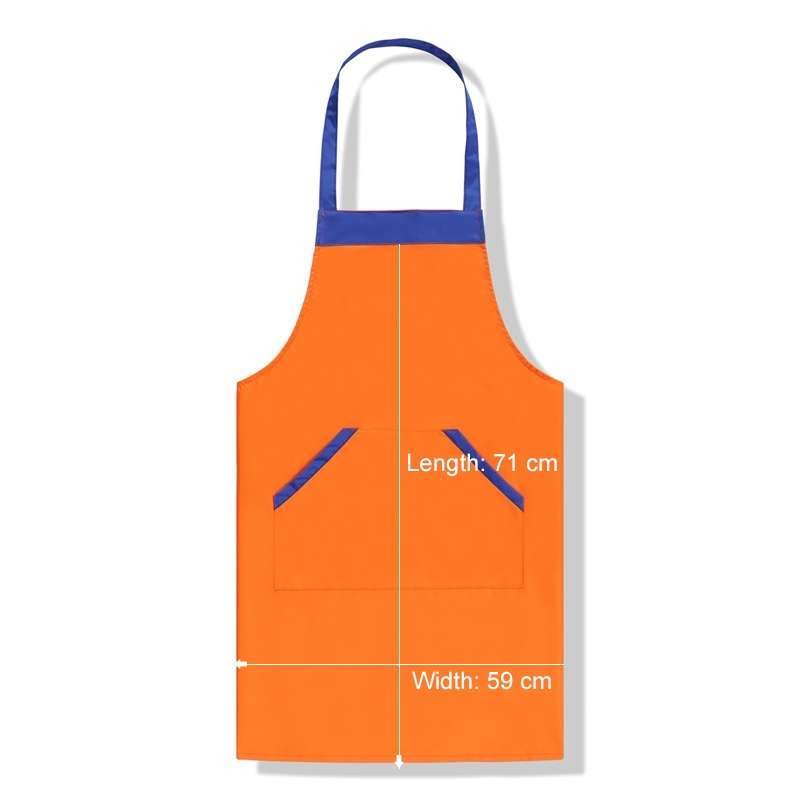 Solid Color Polyester Home Apron Antifouling Simple Adult Apron(Coffee)