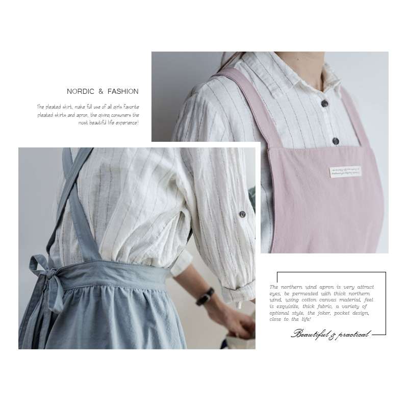 Cotton Simple Home Woman Apron(Oat)