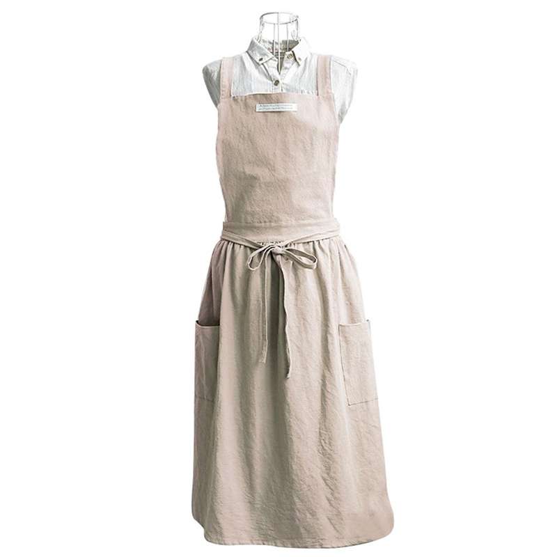 Cotton Simple Home Woman Apron(Oat)