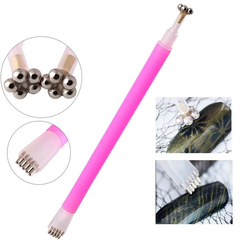 3 PCS Cat Eye Gel Magnet Pen Double Head Magnetic Pen Plum Branding Flower Magnetic Pen Nail Cat Eye