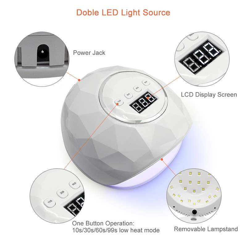 F6 UV LED Lamp Nail Dryer Dual hands Nail Lamp Curing UV Gel Nail Polish With Sensor & Timer & LCD D