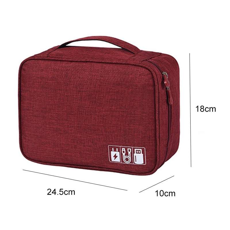 Digital Cable Bag Men Portable Travel Gadgets Pouch Power Cord Charger Headset Organizer(Purple)