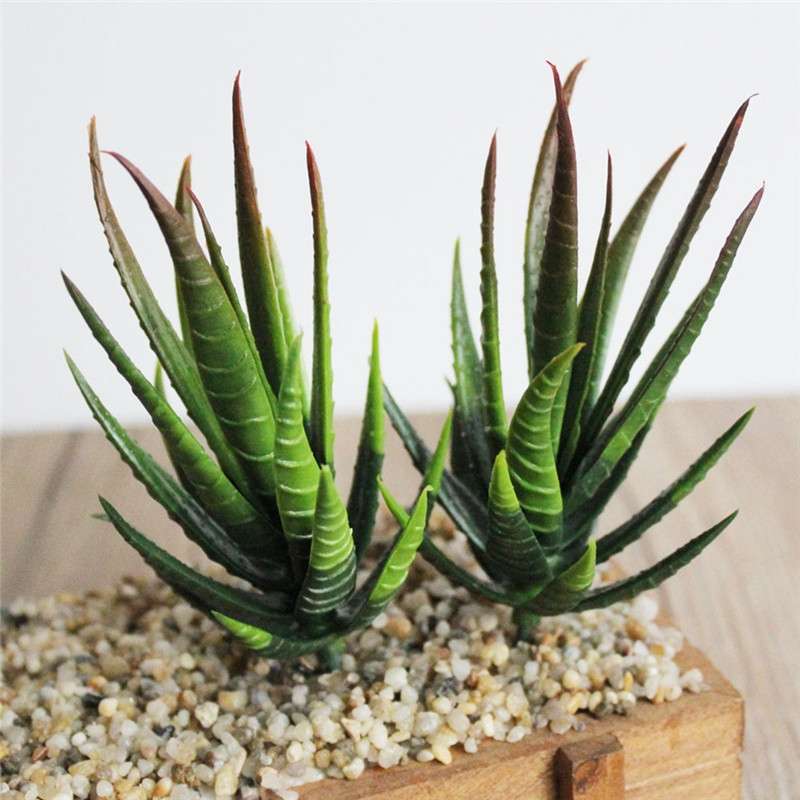 Artificial Mini Aloe Plastic Plants Craft Floristry Landscape Garden Family Office Decoration(Green