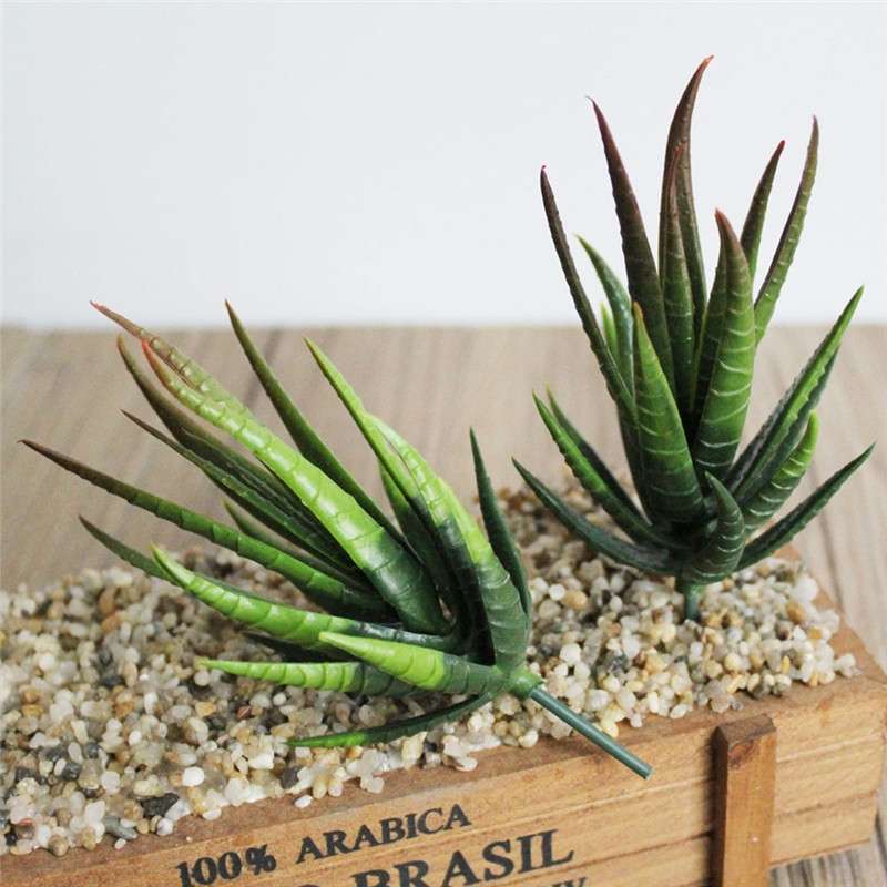 Artificial Mini Aloe Plastic Plants Craft Floristry Landscape Garden Family Office Decoration(Green