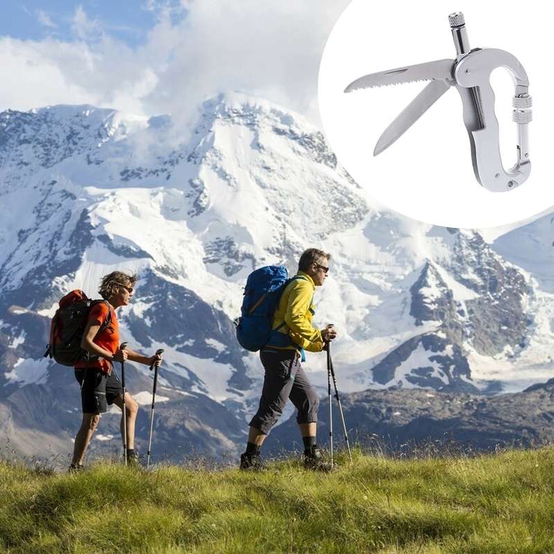 Multifunctional Folding Security Self Defense Folding Saw Carabiner Hanging Buckle Wild Survival Equ