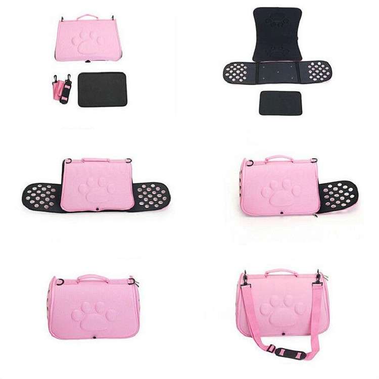 Cats and Dogs Go Out Portable Breathable Foldable EVA Pet Bag, Size:43×25×26cm(Khaki)