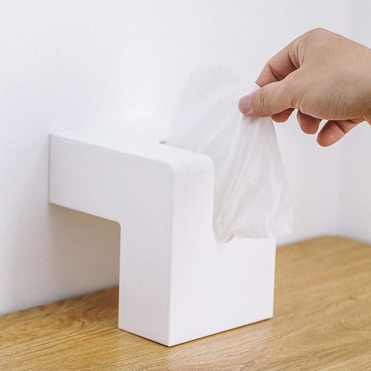 Creative Simple Household Plastic Tissue Paper Storage Box(White)