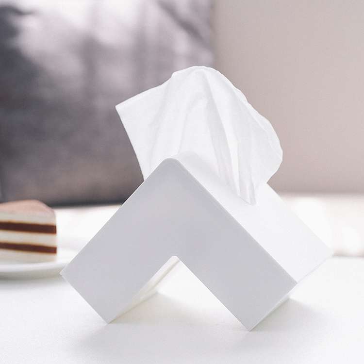 Creative Simple Household Plastic Tissue Paper Storage Box(White)