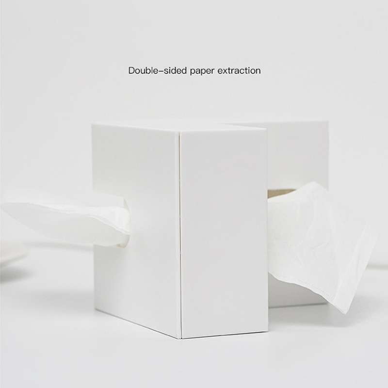Creative Simple Household Plastic Tissue Paper Storage Box(White)