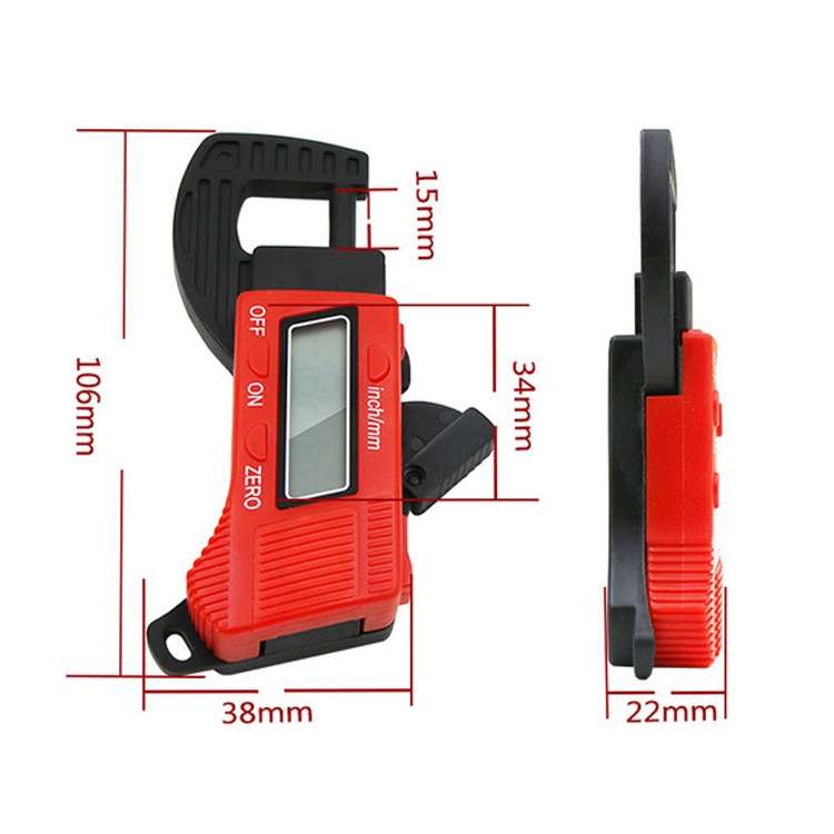 Plastic Electronic Digital Thickness Gauge Professional Construction Tools(Red)