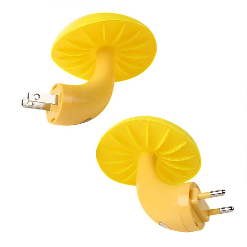 Mushroom Wall Socket Lamp Light-controlled Sensor Night Light Bedroom Home Decoration US Plug