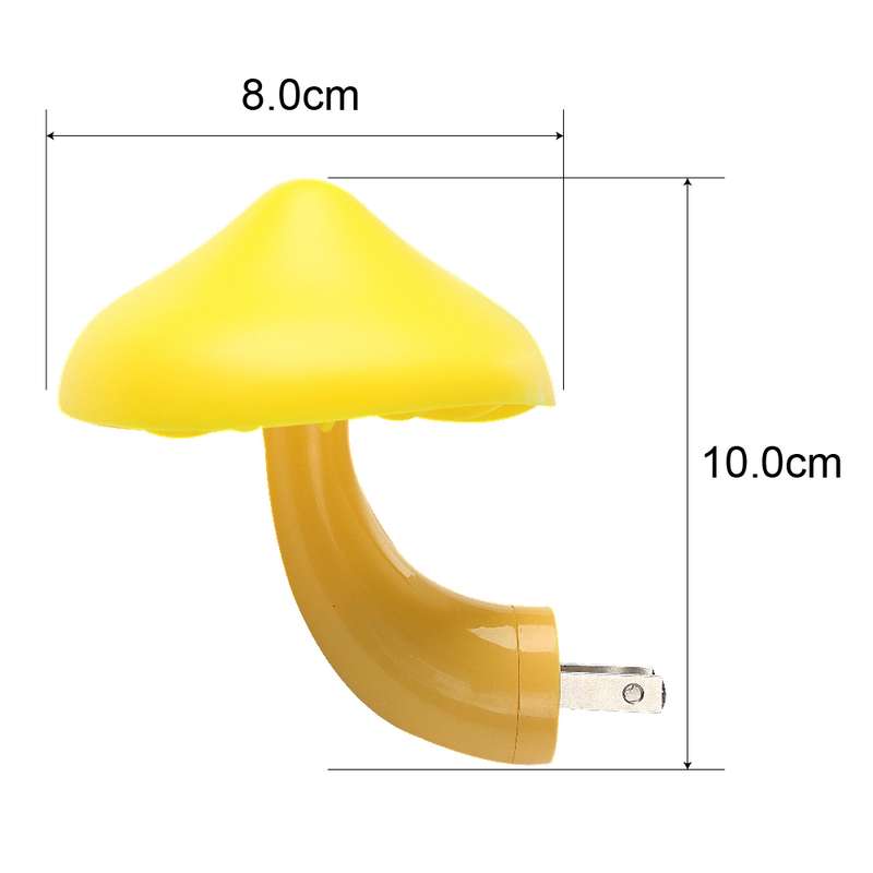 Mushroom Wall Socket Lamp Light-controlled Sensor Night Light Bedroom Home Decoration US Plug