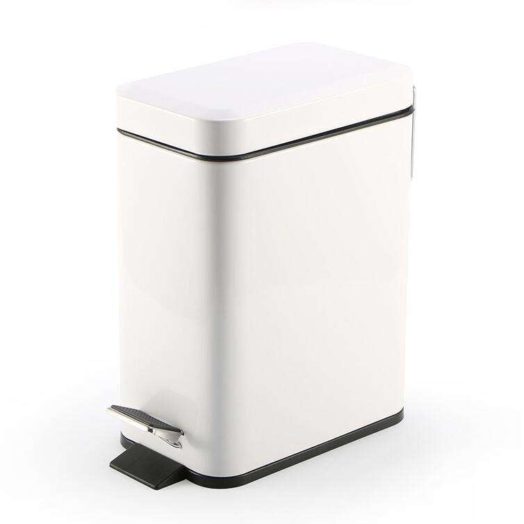 Household Stainless Steel Foot Pedal Small Rectangular Trash Can(Pink)