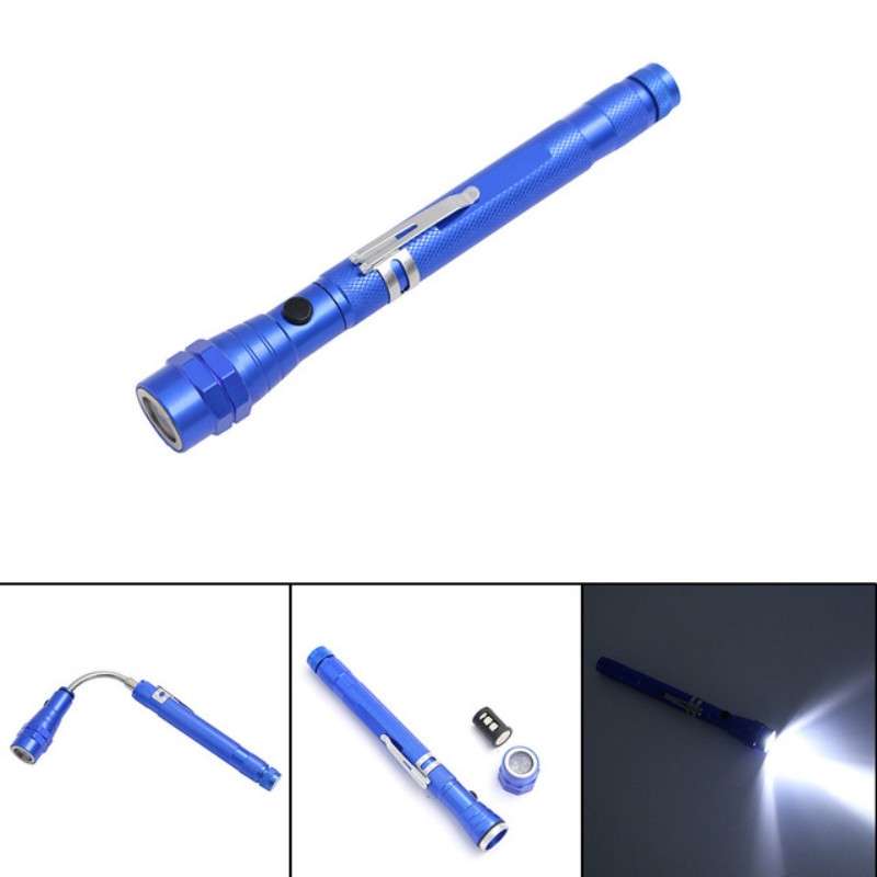 2 PCS 1W Flexible Magnet Camping Fishing Telescopic 360 Degrees Head Flashlight Outdoor Torch Magnet