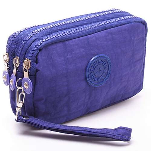 Three-Layer Zipper Short for Ladies Change Mobile Bag(Rose red)