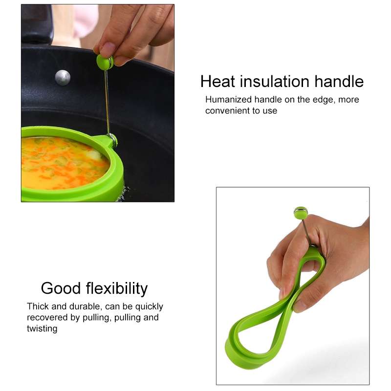 DIY Breakfast Round Silicone Egg Ring Fried Egg Mould Pancake Ring Non-stick Kitchen Cooking Mould(O