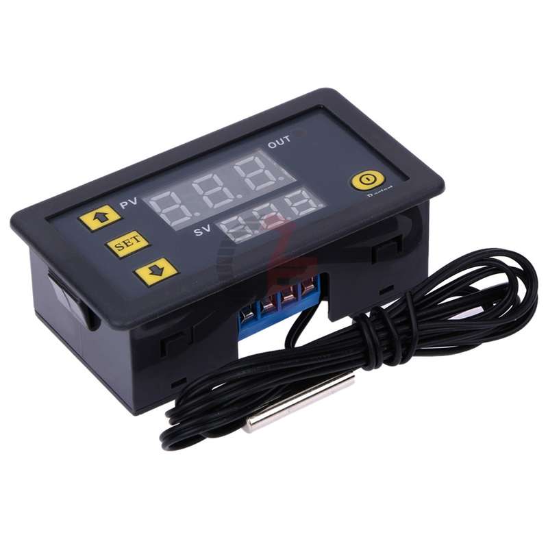 High-precision Microcomputer Intelligent Digital Display Switch Thermostat, Style:12V Power Supply(R