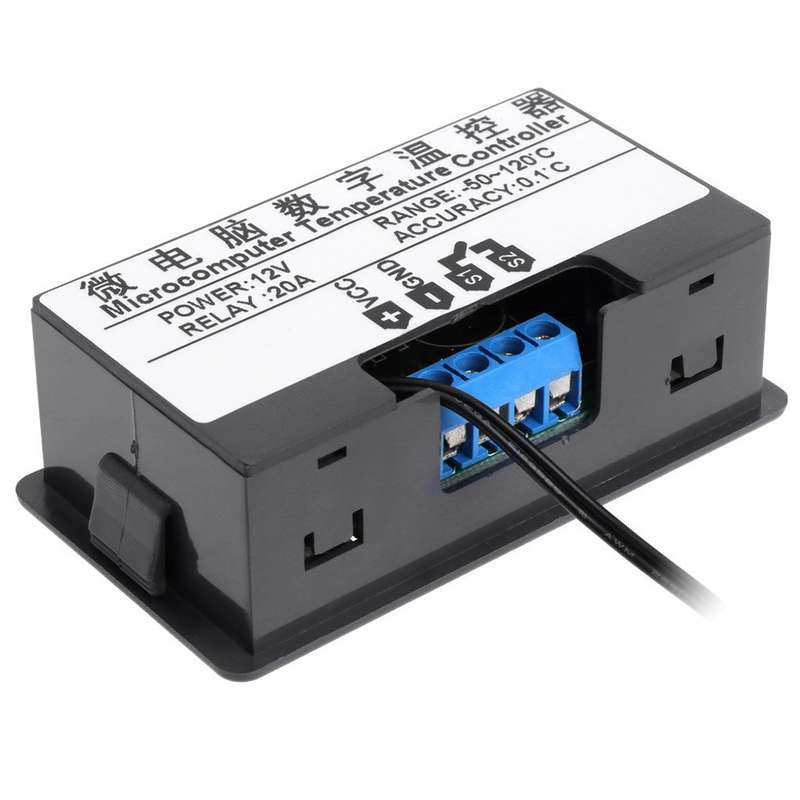 High-precision Microcomputer Intelligent Digital Display Switch Thermostat, Style:12V Power Supply(R