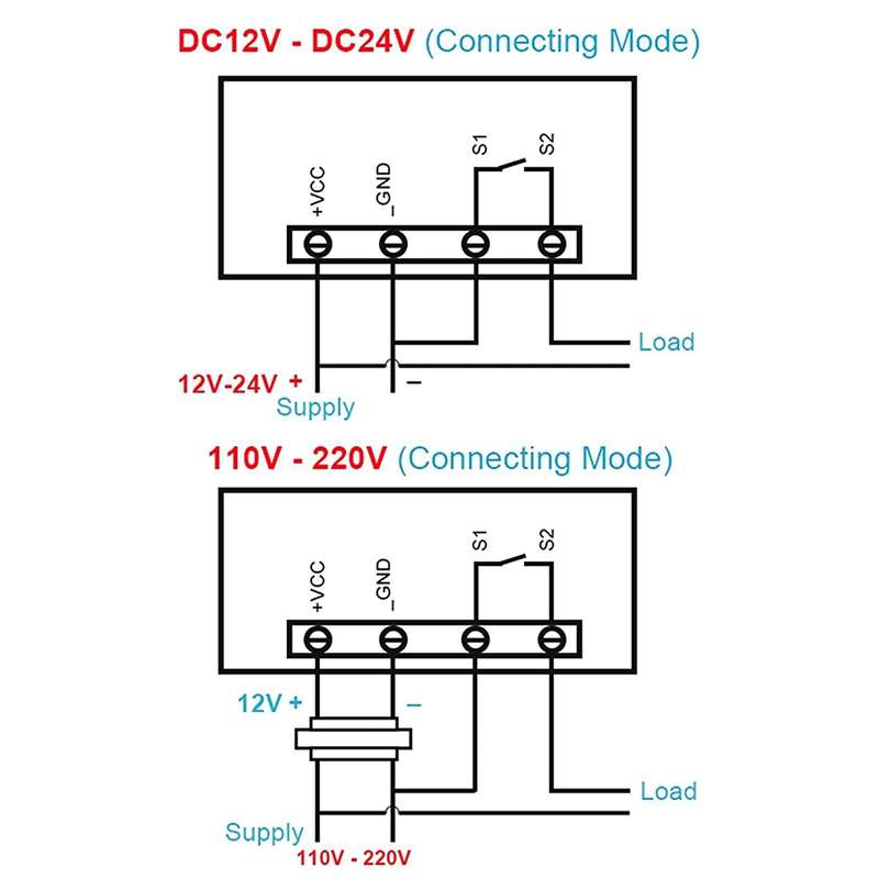 High-precision Microcomputer Intelligent Digital Display Switch Thermostat, Style:12V Power Supply(R