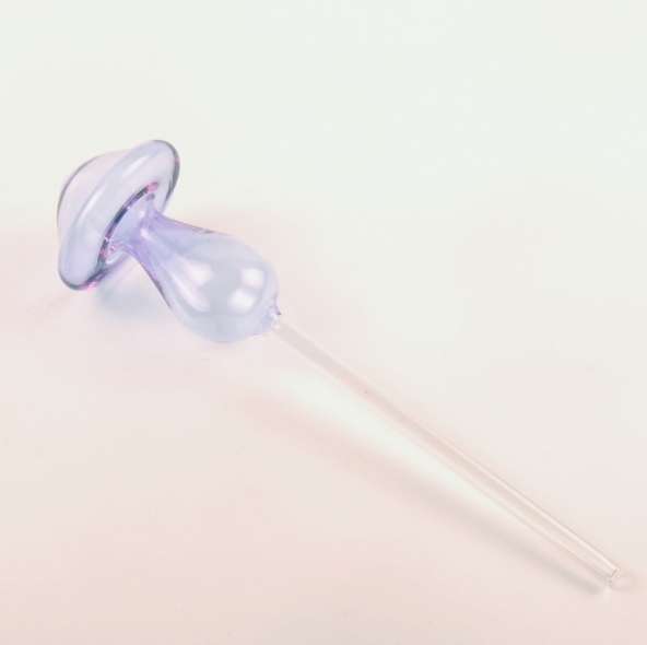 Mushroom Shape House Plants Flowers Water Feeder Automatic Self Watering Clear Glass Devices(Purple)