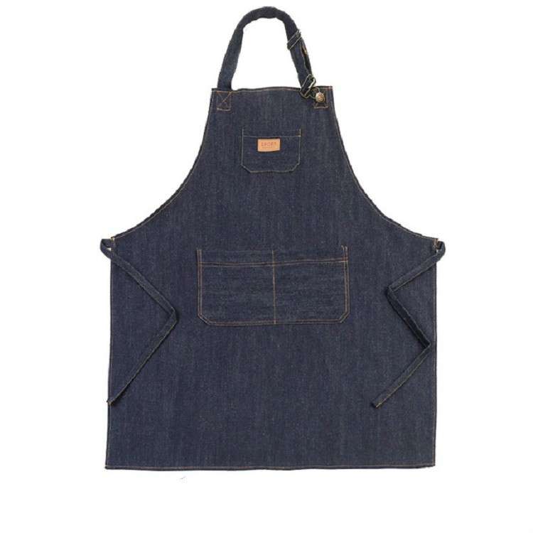Halter Adjustable Denim Apron(Navy)