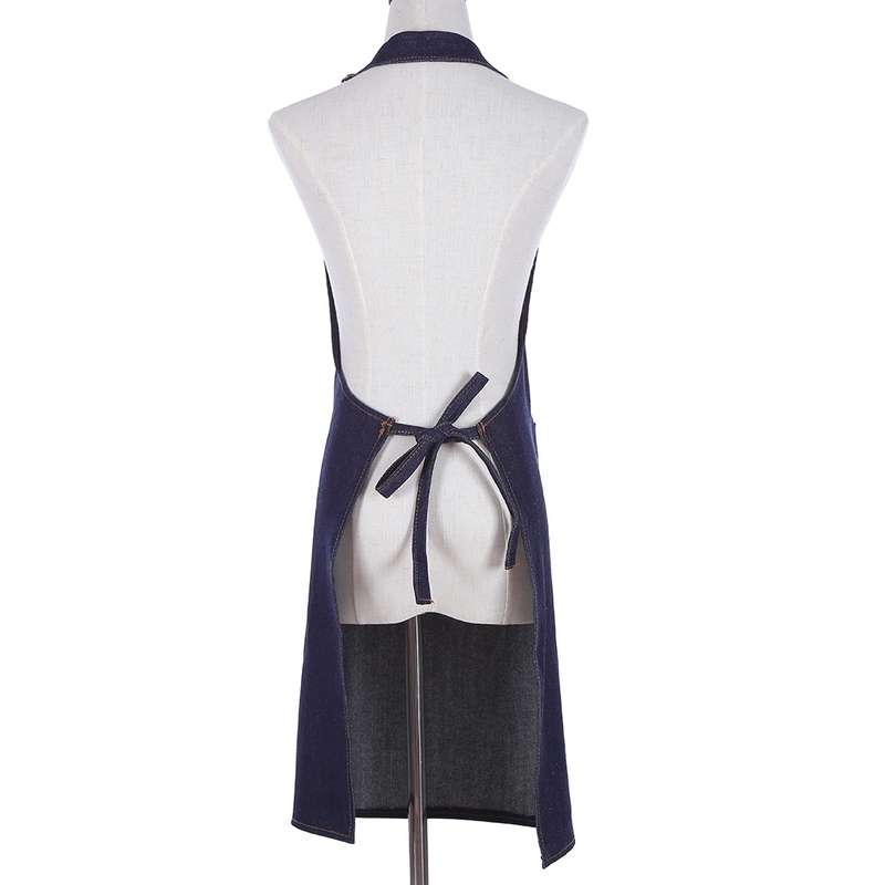 Halter Adjustable Denim Apron(Navy)