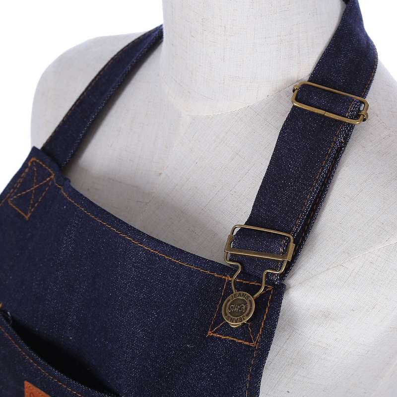 Halter Adjustable Denim Apron(Navy)