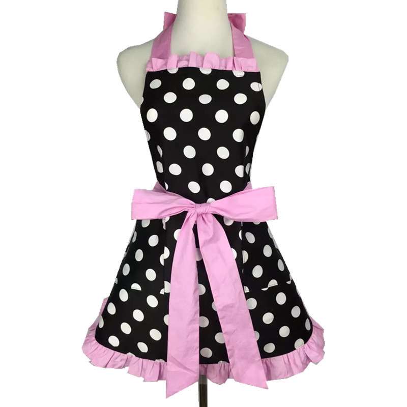 Cotton Dot Overalls Apron(Red)