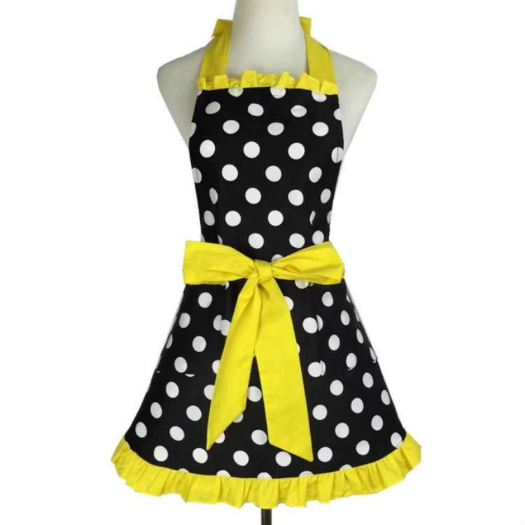 Cotton Dot Overalls Apron(Red)