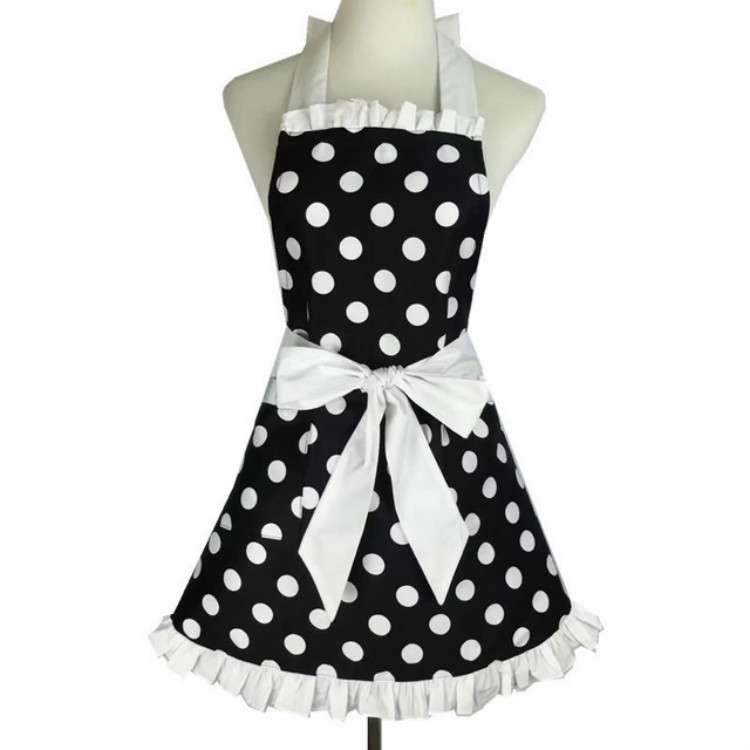 Cotton Dot Overalls Apron(Red)