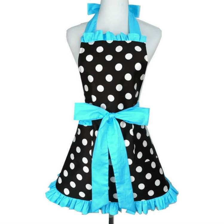 Cotton Dot Overalls Apron(Red)